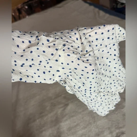 Free People Intimately Free Ivory Makin Waves Bell Sleeve Cream Blue bodysuit M - Picture 12 of 12